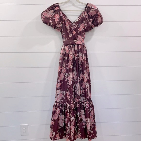 LOVESHACKFANCY Ida Maxi Dress in Oxblood Size 4 - Picture 4 of 16
